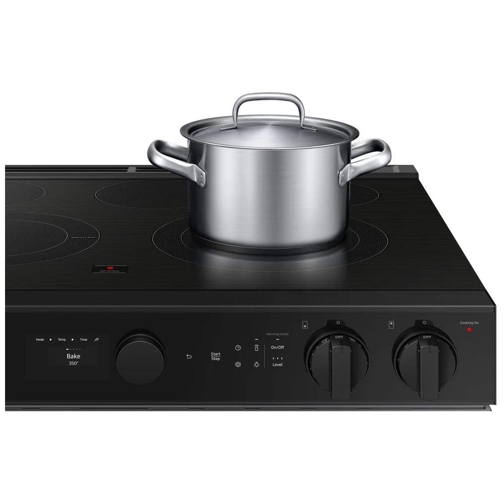 Samsung Bespoke NSE6DG8500SRAC Electric Range, 6.3 cu. ft. Capacity, 30 inch Exterior Width, True Convection, 5 Burners, Storage Drawer, & , Self Clean, 3,600 Watts Highest Burner Element, Stainless Steel colour