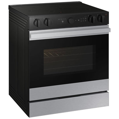 Samsung Bespoke NSE6DG8500SRAC Electric Range, 6.3 cu. ft. Capacity, 30 inch Exterior Width, True Convection, 5 Burners, Storage Drawer, &