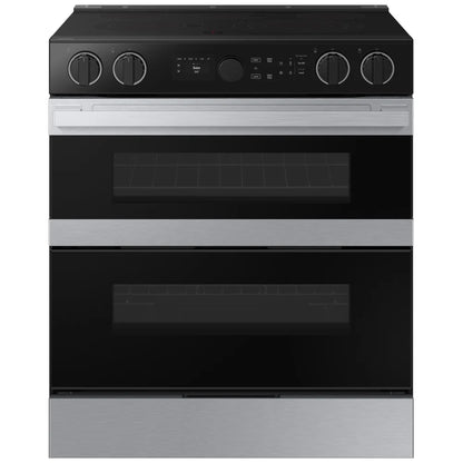 Samsung NSE6DG8550SRAC Electric Range, 6.3 cu. ft. Capacity, 30 inch Exterior Width, True Convection, 5 Burners, Storage Drawer, & , Self Clean, Double Oven, 3,600 Watts Highest Burner Element, Stainless Steel colour, Flex Duo™