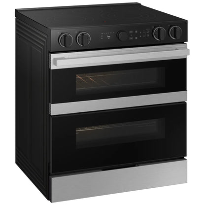 Samsung NSE6DG8550SRAC Electric Range, 6.3 cu. ft. Capacity, 30 inch Exterior Width, True Convection, 5 Burners, Storage Drawer, & , Self Clean, Double Oven, 3,600 Watts Highest Burner Element, Stainless Steel colour, Flex Duo™