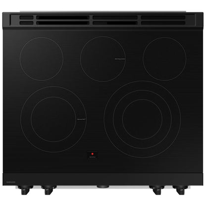 Samsung NSE6DG8550SRAC Electric Range, 6.3 cu. ft. Capacity, 30 inch Exterior Width, True Convection, 5 Burners, Storage Drawer, & , Self Clean, Double Oven, 3,600 Watts Highest Burner Element, Stainless Steel colour, Flex Duo™