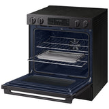 Samsung NSE80H63SEAC Electric Range, 6.3 cu. ft. Capacity, 30 inch Exterior Width, True Convection, 5 Burners, Storage Drawer, & , Self Clean, 3,000 W Highest Element, Matt Black Stainless colour, SmartThings™