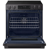 Samsung NSE80H63SEAC Electric Range, 6.3 cu. ft. Capacity, 30 inch Exterior Width, True Convection, 5 Burners, Storage Drawer, & , Self Clean, 3,000 W Highest Element, Matt Black Stainless colour, SmartThings™