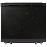 Samsung NSE80H63SEAC Electric Range, 6.3 cu. ft. Capacity, 30 inch Exterior Width, True Convection, 5 Burners, Storage Drawer, & , Self Clean, 3,000 W Highest Element, Matt Black Stainless colour, SmartThings™