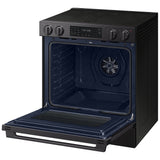 Samsung NSE80H63SEAC Electric Range, 6.3 cu. ft. Capacity, 30 inch Exterior Width, True Convection, 5 Burners, Storage Drawer, & , Self Clean, 3,000 W Highest Element, Matt Black Stainless colour, SmartThings™