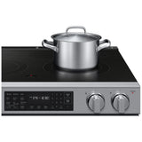 Samsung NSE80H63SRAC Electric Range, 6.3 cu. ft. Capacity, 30 inch Exterior Width, True Convection, 5 Burners, Storage Drawer, & , Self Clean, 3,000 W Highest Element, Stainless Steel colour, SmartThings™