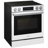 Samsung NSE80H63SWAC Electric Range, 6.3 cu. ft. Capacity, 30 inch Exterior Width, True Convection, 5 Burners, Storage Drawer, & , Self Clean, 3,000 W Highest Element, White colour, SmartThings™