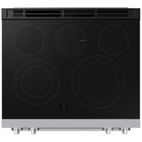 Samsung NSE80H63SWAC Electric Range, 6.3 cu. ft. Capacity, 30 inch Exterior Width, True Convection, 5 Burners, Storage Drawer, & , Self Clean, 3,000 W Highest Element, White colour, SmartThings™