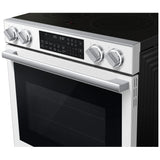 Samsung NSE90H63SWAC Electric Range, 6.3 cu. ft. Capacity, 30 inch Exterior Width, True Convection, 5 Burners, Storage Drawer, & , Self Clean, 3,600 W Highest Element, White colour, Express Boil™, SmartThings™
