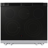 Samsung NSE90H63SWAC Electric Range, 6.3 cu. ft. Capacity, 30 inch Exterior Width, True Convection, 5 Burners, Storage Drawer, & , Self Clean, 3,600 W Highest Element, White colour, Express Boil™, SmartThings™