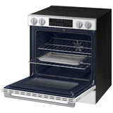 Samsung NSE90H63SWAC Electric Range, 6.3 cu. ft. Capacity, 30 inch Exterior Width, True Convection, 5 Burners, Storage Drawer, & , Self Clean, 3,600 W Highest Element, White colour, Express Boil™, SmartThings™