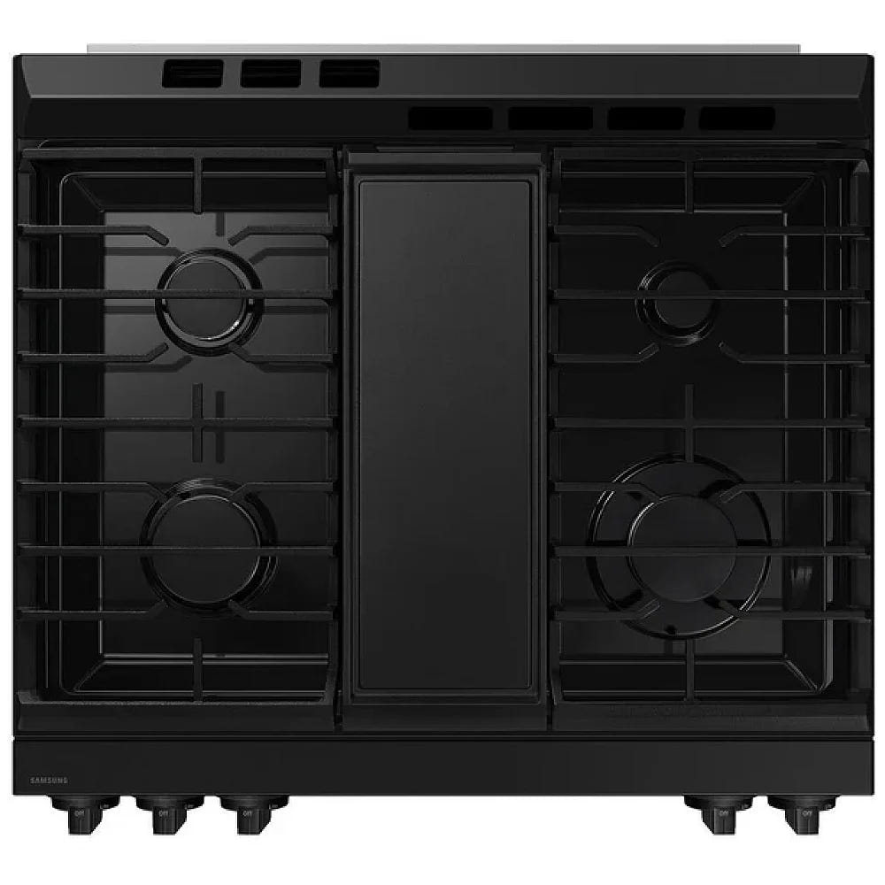 Samsung Bespoke NSG6DG8300SRAA Gas Range, 6 cu. ft. Capacity, 30 inch Exterior Width, Self Clean, Convection, 5 Burners, Storage Drawer, Air Fry, 17,000 BTU Highest Burner, Stainless Steel colour Griddle