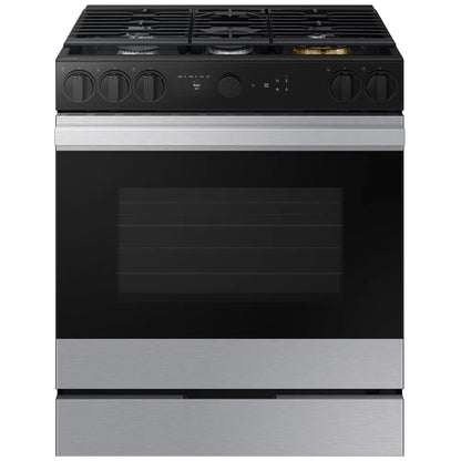 Samsung Bespoke NSG6DG8700SRAA Gas Range, 6 cu. ft. Capacity, 30 inch Exterior Width, Self Clean, True Convection, 5 Burners, Storage Drawer, & , 23,000 BTU Highest Burner, Stainless Steel colour Smart Oven Camera