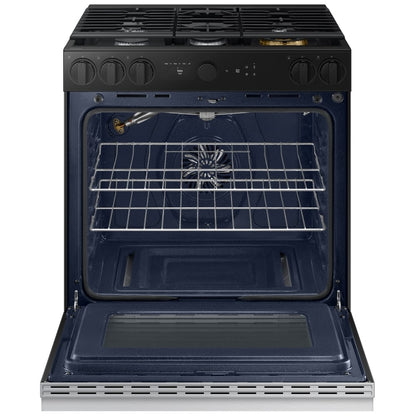 Samsung Bespoke NSG6DG8700SRAA Gas Range, 6 cu. ft. Capacity, 30 inch Exterior Width, Self Clean, True Convection, 5 Burners, Storage Drawer, & , 23,000 BTU Highest Burner, Stainless Steel colour Smart Oven Camera