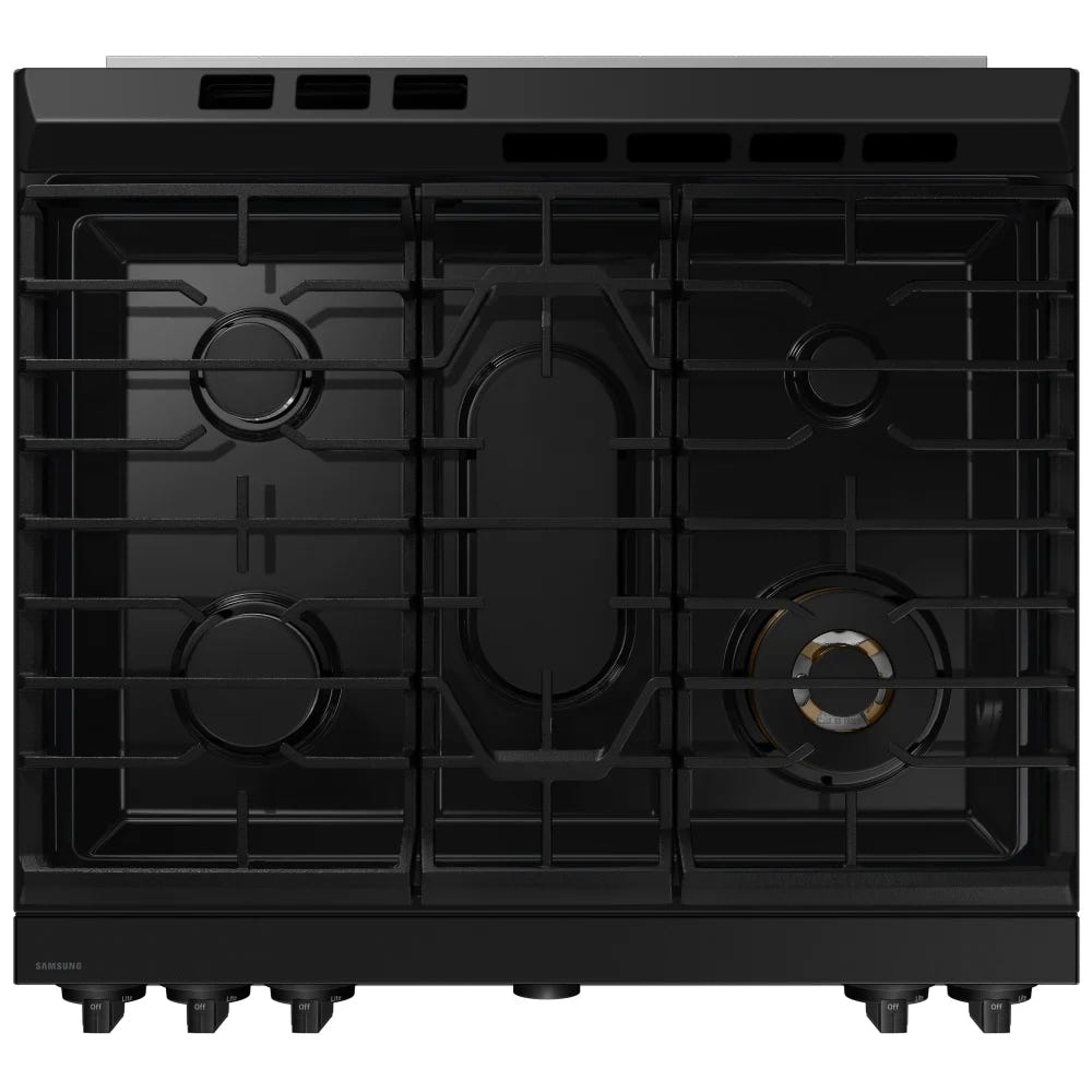Samsung Bespoke NSG6DG8700SRAA Gas Range, 6 cu. ft. Capacity, 30 inch Exterior Width, Self Clean, True Convection, 5 Burners, Storage Drawer, & , 23,000 BTU Highest Burner, Stainless Steel colour Smart Oven Camera