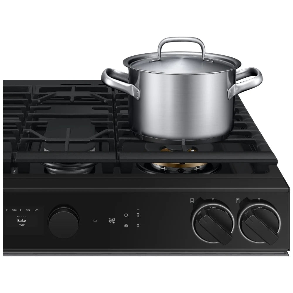 Samsung Bespoke NSG6DG8700SRAA Gas Range, 6 cu. ft. Capacity, 30 inch Exterior Width, Self Clean, True Convection, 5 Burners, Storage Drawer, & , 23,000 BTU Highest Burner, Stainless Steel colour Smart Oven Camera