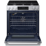 Samsung NSG70H60SRAA Gas Range, 6 cu. ft. Capacity, 30 inch Exterior Width, Self Clean, Convection, 5 Burners, Storage Drawer, Air Fry, 17,000 BTU Highest Burner, Stainless Steel colour, SmartThings™