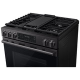 Samsung NSG80H60SEAA Gas Range, 6 cu. ft. Capacity, 30 inch Exterior Width, Self Clean, True Convection, 5 Burners, Storage Drawer, & , 18,000 BTU Highest Burner, Matt Black Stainless colour, SmartThings™
