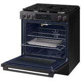 Samsung NSG80H60SEAA Gas Range, 6 cu. ft. Capacity, 30 inch Exterior Width, Self Clean, True Convection, 5 Burners, Storage Drawer, & , 18,000 BTU Highest Burner, Matt Black Stainless colour, SmartThings™
