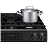 Samsung NSG80H60SEAA Gas Range, 6 cu. ft. Capacity, 30 inch Exterior Width, Self Clean, True Convection, 5 Burners, Storage Drawer, & , 18,000 BTU Highest Burner, Matt Black Stainless colour, SmartThings™