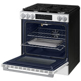 Samsung NSG90H60SWAA Gas Range, 6 cu. ft. Capacity, 30 inch Exterior Width, Self Clean, True Convection, 5 Burners, Storage Drawer, & , 23,000 BTU Highest Burner, White colour