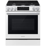 Samsung NSG90H60SWAA Gas Range, 6 cu. ft. Capacity, 30 inch Exterior Width, Self Clean, True Convection, 5 Burners, Storage Drawer, & , 23,000 BTU Highest Burner, White colour