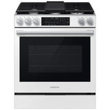 Samsung NSG90H60SWAA Gas Range, 6 cu. ft. Capacity, 30 inch Exterior Width, Self Clean, True Convection, 5 Burners, Storage Drawer, & , 23,000 BTU Highest Burner, White colour