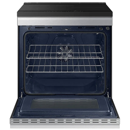 Samsung NSI6DG9500SRAC Induction Range, 6.3 cu. ft. Capacity, 30 inch Exterior Width, True Convection, 4 Burners, Storage Drawer, & , Self Clean, 4,300 Watts Highest Burner Element, Stainless Steel colour