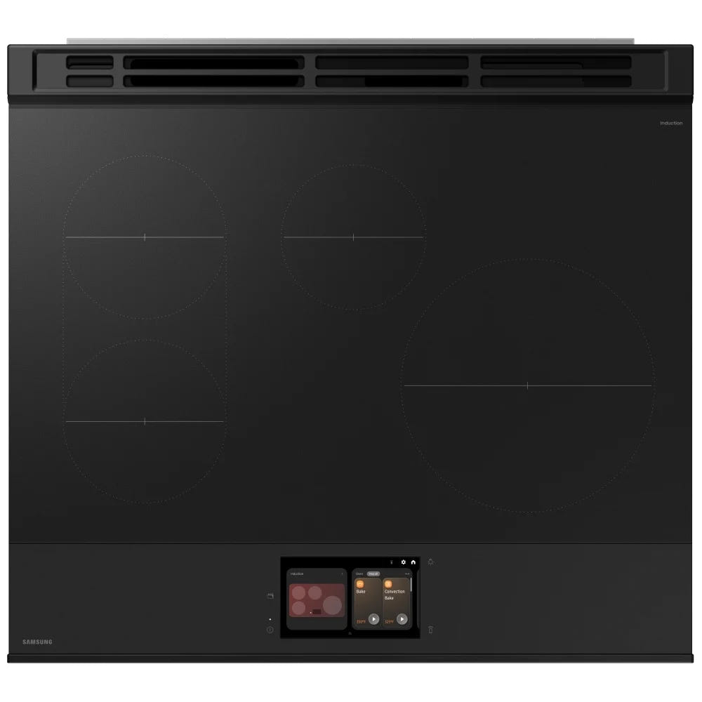 Samsung Bespoke NSI6DG9900SRAC Induction Range, 6.3 cu. ft. Capacity, 30 inch Exterior Width, True Convection, 4 Burners, Storage Drawer, & , Self Clean, 3,600 Watts Highest Burner Element, Stainless Steel colour