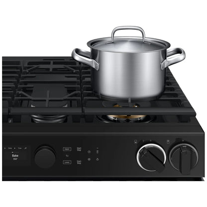 Samsung NSY6DG8550SRAC Dual Fuel Range, 6 cu. ft. Capacity, 30 inch Exterior Width, True Convection, Storage Drawer, & , Self Clean, Double Oven, Stainless Steel colour