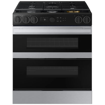 Samsung NSY6DG8550SRAC Dual Fuel Range, 6 cu. ft. Capacity, 30 inch Exterior Width, True Convection, Storage Drawer, & , Self Clean, Double Oven, Stainless Steel colour