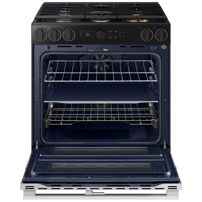 Samsung NSY6DG8550SRAC Dual Fuel Range, 6 cu. ft. Capacity, 30 inch Exterior Width, True Convection, Storage Drawer, & , Self Clean, Double Oven, Stainless Steel colour