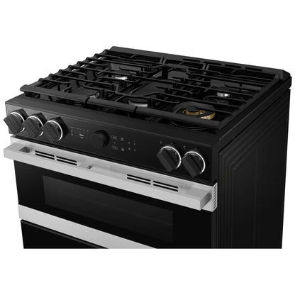 Samsung NSY6DG8550SRAC Dual Fuel Range, 6 cu. ft. Capacity, 30 inch Exterior Width, True Convection, Storage Drawer, & , Self Clean, Double Oven, Stainless Steel colour