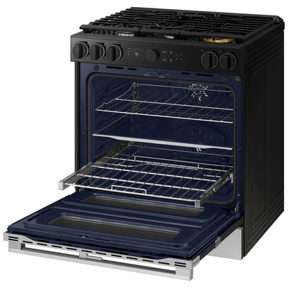 Samsung NSY6DG8550SRAC Dual Fuel Range, 6 cu. ft. Capacity, 30 inch Exterior Width, True Convection, Storage Drawer, & , Self Clean, Double Oven, Stainless Steel colour