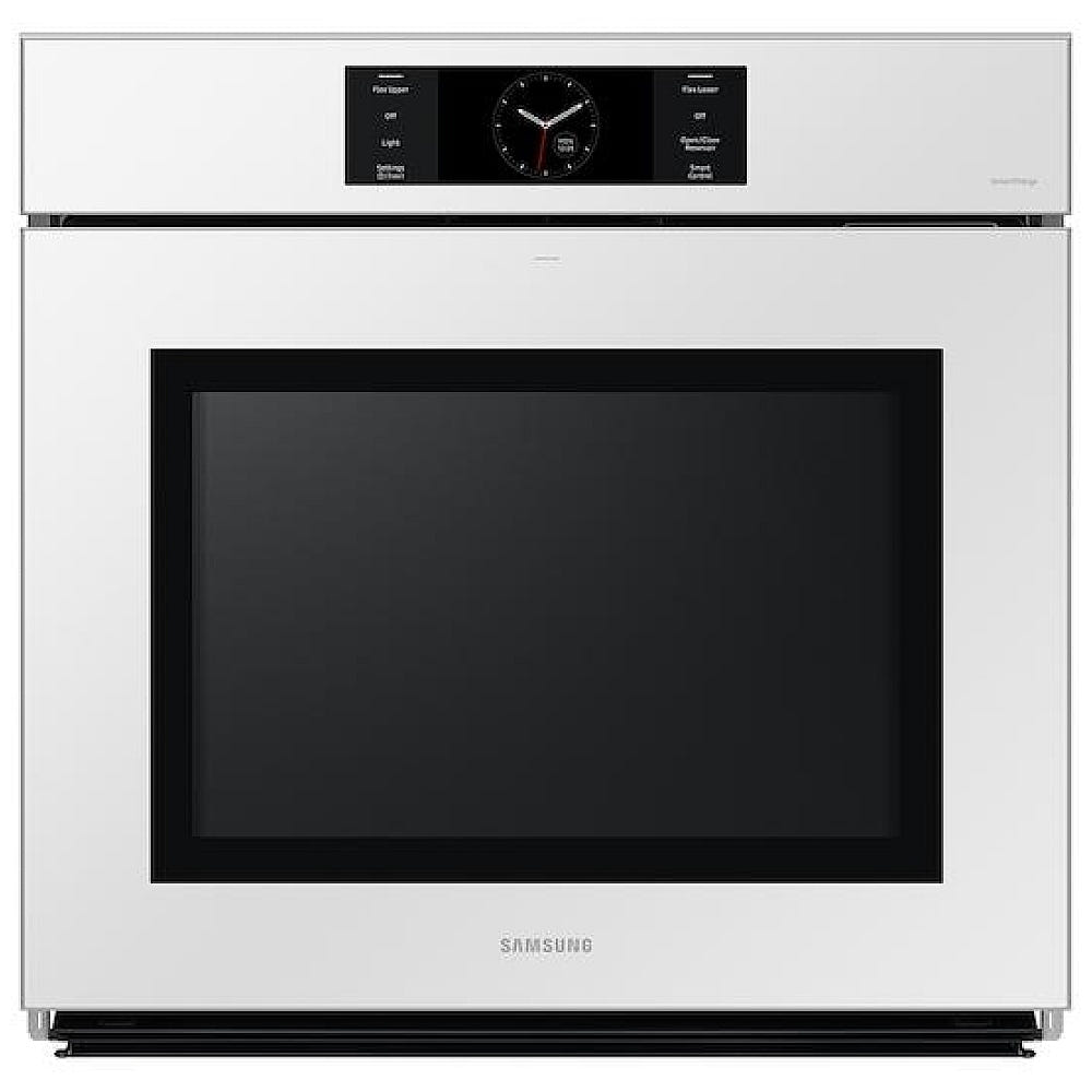 Samsung Bespoke NV51CB700S12AA Single Wall Oven, 30 inch Exterior Width, Convection, Self Clean, 5.1 cu. ft. Capacity, Temperature Probe, Wifi Enabled, Air Fry, White colour AlI Pro Cooking, Air Fry, Push-to-Open Door, FlexDuo