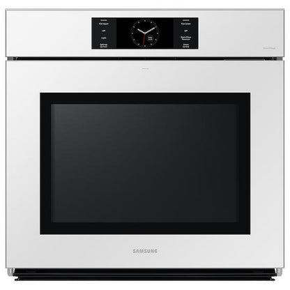 Samsung Bespoke NV51CB700S12AA Single Wall Oven, 30 inch Exterior Width, Convection, Self Clean, 5.1 cu. ft. Capacity, Temperature Probe, Wifi Enabled, Air Fry, White colour AlI Pro Cooking, Air Fry, Push-to-Open Door, FlexDuo