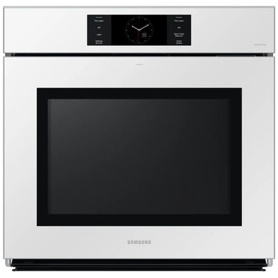 Samsung Bespoke NV51CB700S12AA Single Wall Oven, 30 inch Exterior Width, Convection, Self Clean, 5.1 cu. ft. Capacity, Temperature Probe, Wifi Enabled, Air Fry, White colour AlI Pro Cooking, Air Fry, Push-to-Open Door, FlexDuo