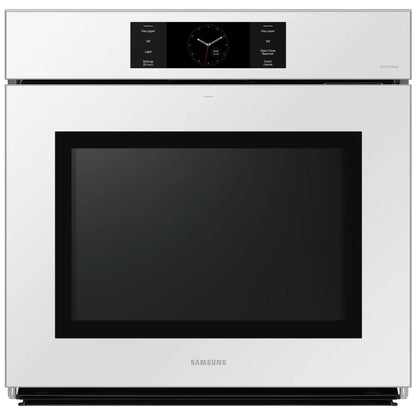 Samsung Bespoke NV51CB700S12AA Single Wall Oven, 30 inch Exterior Width, Convection, Self Clean, 5.1 cu. ft. Capacity, Temperature Probe, Wifi Enabled, Air Fry, White colour AlI Pro Cooking, Air Fry, Push-to-Open Door, FlexDuo