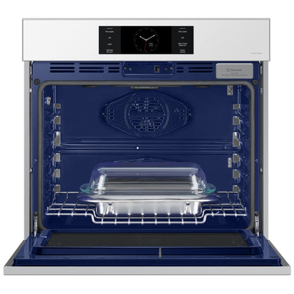 Samsung Bespoke NV51CB700S12AA Single Wall Oven, 30 inch Exterior Width, Convection, Self Clean, 5.1 cu. ft. Capacity, Temperature Probe, Wifi Enabled, Air Fry, White colour AlI Pro Cooking, Air Fry, Push-to-Open Door, FlexDuo