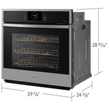 Samsung NV51CG600SSRAA Single Wall Oven, 30 inch Exterior Width, Convection, Self Clean, 5.1 cu. ft. Capacity, Temperature Probe, Wifi Enabled, Air Fry, Stainless Steel colour