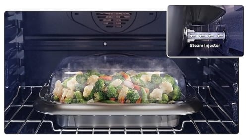 Samsung Bespoke NV51CG700SMTAA Single Wall Oven, 30 inch Exterior Width, Convection, Self Clean, 5.1 cu. ft. Capacity, Temperature Probe, Wifi Enabled, Air Fry, Black Matte Steel colour AlI Pro Cooking, Air Fry, Push-to-Open Door, FlexDuo