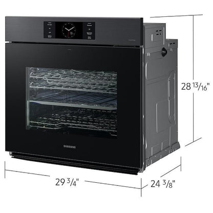 Samsung Bespoke NV51CG700SMTAA Single Wall Oven, 30 inch Exterior Width, Convection, Self Clean, 5.1 cu. ft. Capacity, Temperature Probe, Wifi Enabled, Air Fry, Black Matte Steel colour AlI Pro Cooking, Air Fry, Push-to-Open Door, FlexDuo
