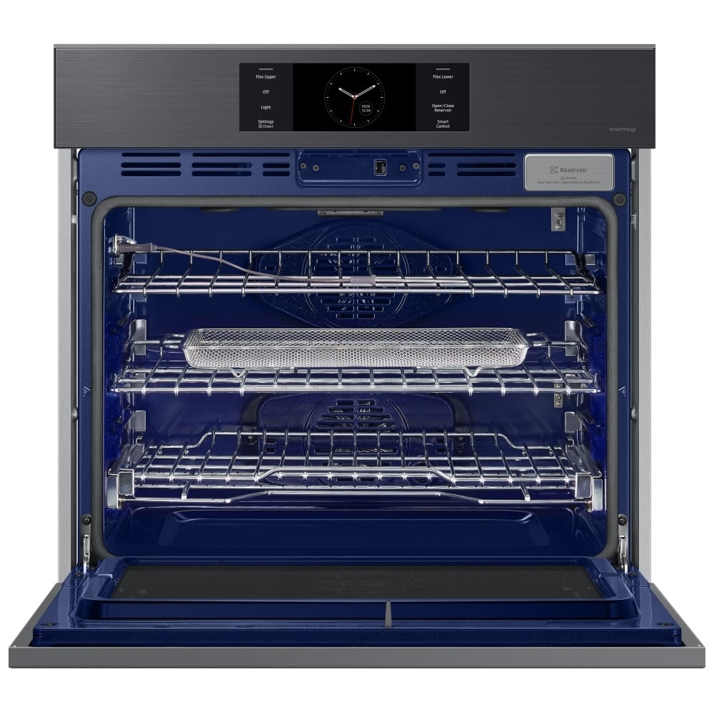 Samsung Bespoke NV51CG700SMTAA Single Wall Oven, 30 inch Exterior Width, Convection, Self Clean, 5.1 cu. ft. Capacity, Temperature Probe, Wifi Enabled, Air Fry, Black Matte Steel colour AlI Pro Cooking, Air Fry, Push-to-Open Door, FlexDuo