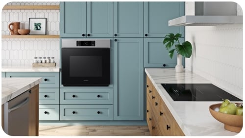 Samsung Bespoke NV51CG700SSRAA Single Wall Oven, 30 inch Exterior Width, Convection, Self Clean, 5.1 cu. ft. Capacity, Temperature Probe, Wifi Enabled, Air Fry, Stainless Steel colour