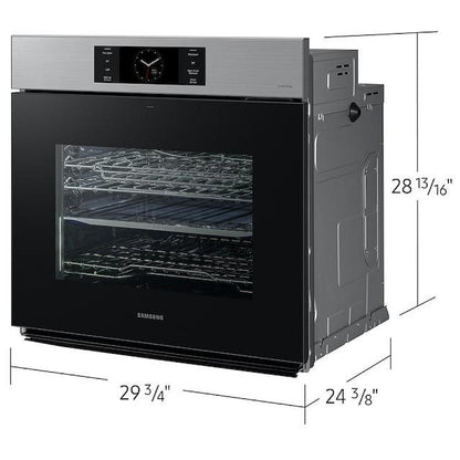 Samsung Bespoke NV51CG700SSRAA Single Wall Oven, 30 inch Exterior Width, Convection, Self Clean, 5.1 cu. ft. Capacity, Temperature Probe, Wifi Enabled, Air Fry, Stainless Steel colour