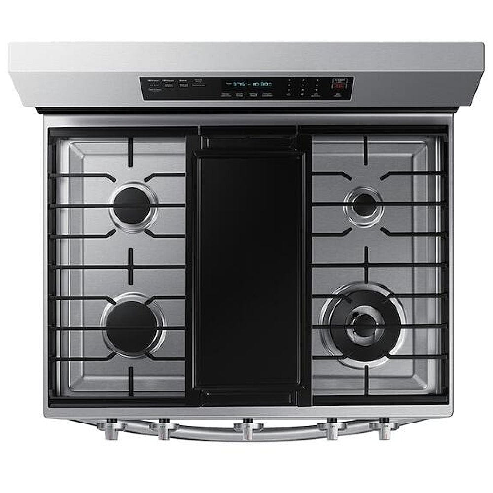 Samsung NX60A6711SS - NX60A6711SS/AA Gas Range, 6 cu. ft. Capacity, 30 inch Exterior Width, Self Clean, True Convection, 5 Burners, Storage Drawer, Air Fry, 18,000 BTU Highest Burner, Stainless Steel colour