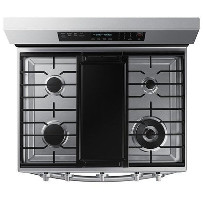 Samsung NX60A6711SS - NX60A6711SS/AA Gas Range, 6 cu. ft. Capacity, 30 inch Exterior Width, Self Clean, True Convection, 5 Burners, Storage Drawer, Air Fry, 18,000 BTU Highest Burner, Stainless Steel colour