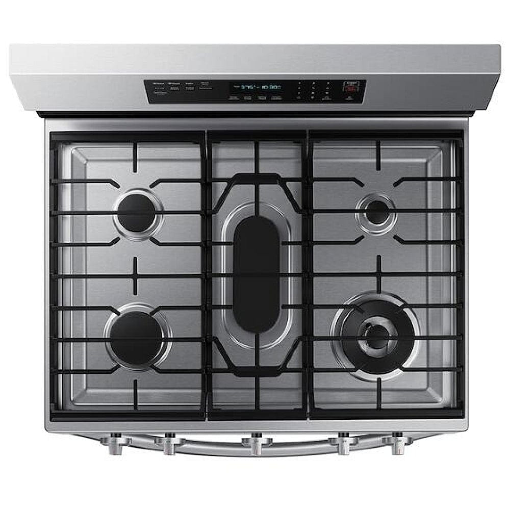 Samsung NX60A6711SS - NX60A6711SS/AA Gas Range, 6 cu. ft. Capacity, 30 inch Exterior Width, Self Clean, True Convection, 5 Burners, Storage Drawer, Air Fry, 18,000 BTU Highest Burner, Stainless Steel colour