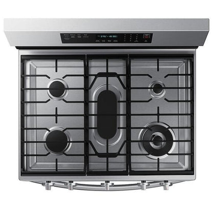 Samsung NX60A6711SS - NX60A6711SS/AA Gas Range, 6 cu. ft. Capacity, 30 inch Exterior Width, Self Clean, True Convection, 5 Burners, Storage Drawer, Air Fry, 18,000 BTU Highest Burner, Stainless Steel colour