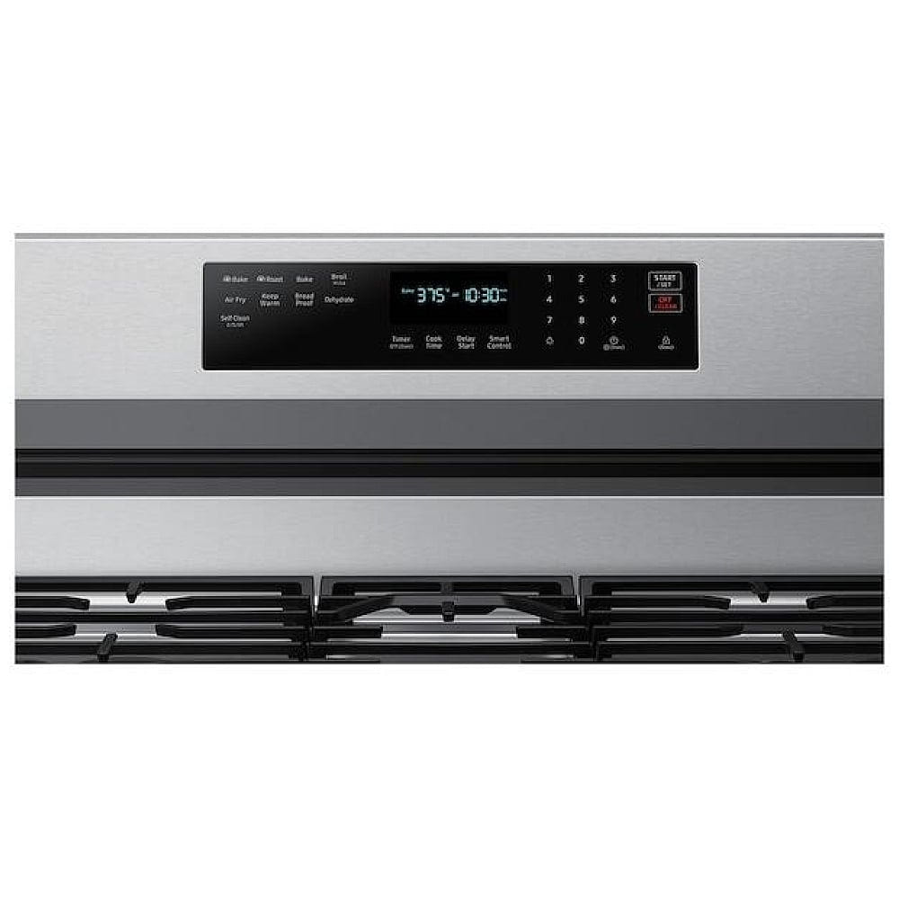 Samsung NX60A6711SS - NX60A6711SS/AA Gas Range, 6 cu. ft. Capacity, 30 inch Exterior Width, Self Clean, True Convection, 5 Burners, Storage Drawer, Air Fry, 18,000 BTU Highest Burner, Stainless Steel colour